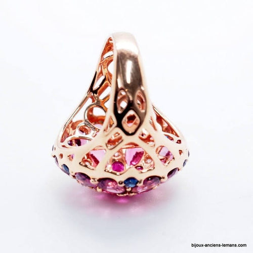 Bague 53 Bague tutti frutti en or jaune 18 carats avec pierres et diamants 58 Facettes 4554