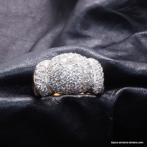 Bague 56 Bague boule en or jaune et or gris 18 carats, diamants 58 Facettes 5036