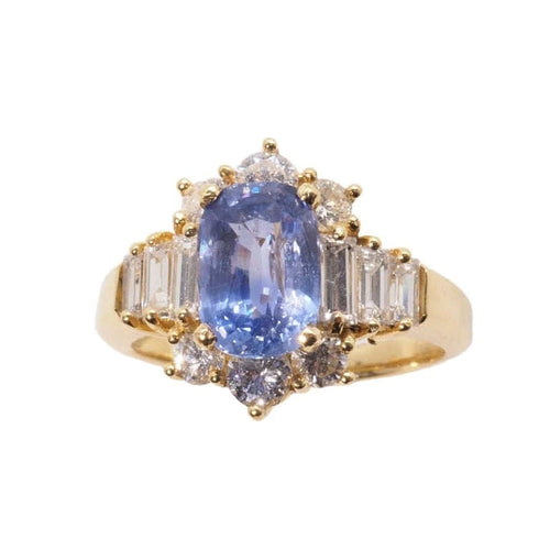 Bague 50 Bague en or jaune 18 carats au saphir et diamants 58 Facettes 4452