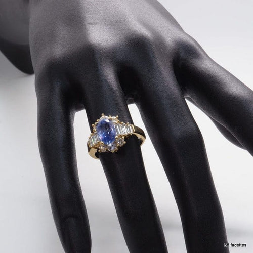 Bague 50 Bague en or jaune 18 carats au saphir et diamants 58 Facettes 4452