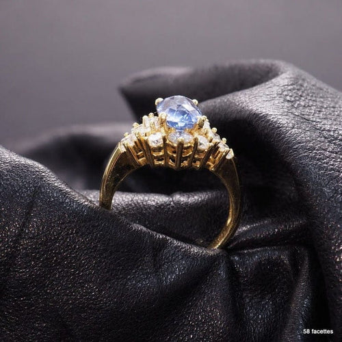 Bague 50 Bague en or jaune 18 carats au saphir et diamants 58 Facettes 4452