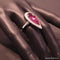 Bague 54.5 Bague en or blanc 18 carats avec tourmaline poire et diamants 58 Facettes 4806