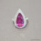 Bague 54.5 Bague en or blanc 18 carats avec tourmaline poire et diamants 58 Facettes 4806