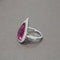 Bague 54.5 Bague en or blanc 18 carats avec tourmaline poire et diamants 58 Facettes 4806