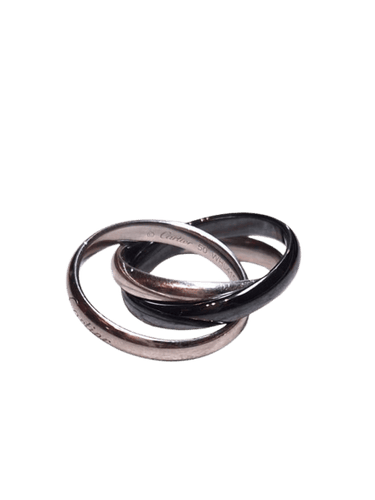 Bague 50 Cartier Trinity - Bague vintage en or blanc 18 carats et céramique 58 Facettes