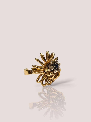 Bague 53 Bague spirale vintage en or jaune 18 carats avec saphir et diamants 58 Facettes 18136