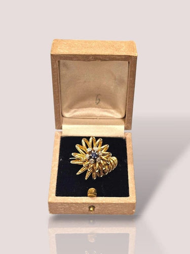 Bague 53 Bague spirale vintage en or jaune 18 carats avec saphir et diamants 58 Facettes 18136