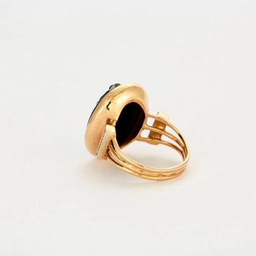 Bague 53.5 Bague camée en onyx et diamants en or rose 18K 58 Facettes 31300537