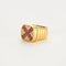 Bague 56 Bague chevalière coussin en or jaune 750 sertie de diamants et rubis 58 Facettes 32500148