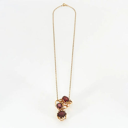 Collier Collier - Grenats et diamants en or jaune 750/1000 58 Facettes 35100030