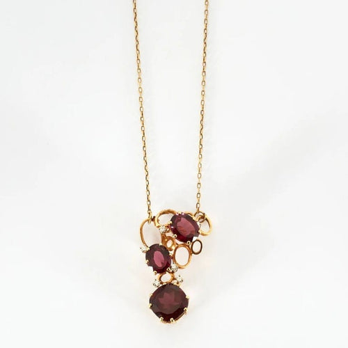 Collier Collier - Grenats et diamants en or jaune 750/1000 58 Facettes 35100030