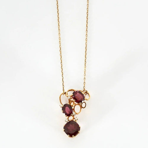 Collier Collier - Grenats et diamants en or jaune 750/1000 58 Facettes 35100030