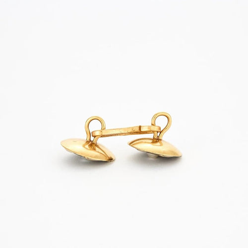 Boutons de manchette Boutons de manchette et boutons de col en or jaune 18k, nacre, perles et diamants 58 Facettes 348B0014