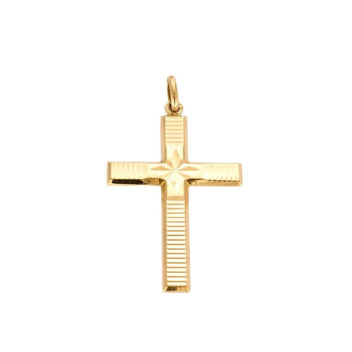 Pendentif Croix ciselée en or jaune 750 58 Facettes 36604033