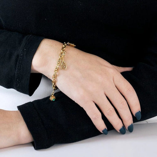 Bracelet Bracelet à breloques en or jaune 750 58 Facettes 34200329