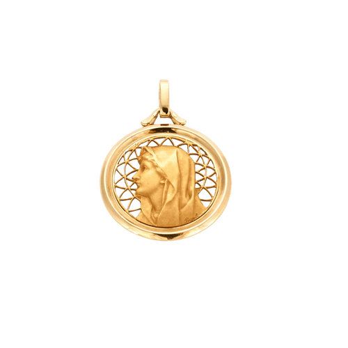 Pendentif Pageli - Médaille Vierge en or jaune 18K 58 Facettes 36604652