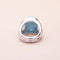 Bague 55 Bague chevalière en or blanc 18K avec larimar, saphirs et diamants 58 Facettes 762729