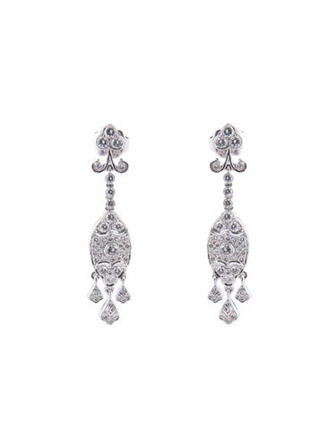 Boucles d'oreilles Irina - Boucles d’oreilles en or gris 18K et diamants 58 Facettes 761960
