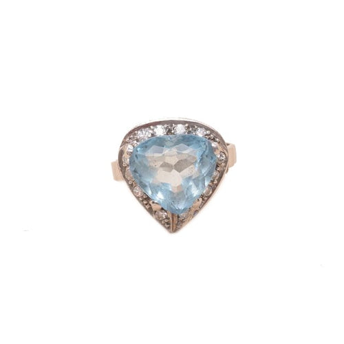 Bague 45.5 Maggy - Bague en or gris avec topaze bleue 3 carats 58 Facettes 793329