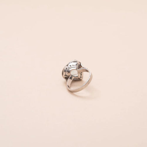 Bague 45.5 Maggy - Bague en or gris avec topaze bleue 3 carats 58 Facettes 793329