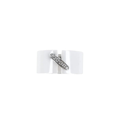 Bague 50 Chaumet Lien - Bague en or blanc 18K, céramique blanche et diamants 58 Facettes