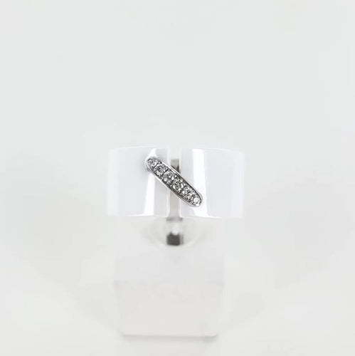 Bague 50 Chaumet Lien - Bague en or blanc 18K, céramique blanche et diamants 58 Facettes