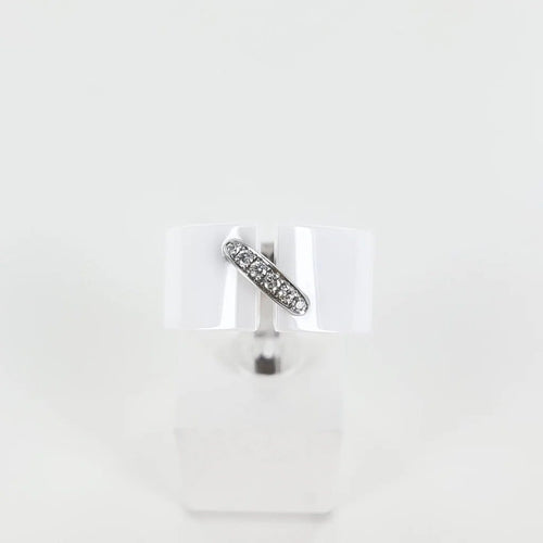 Bague 50 Chaumet Lien - Bague en or blanc 18K, céramique blanche et diamants 58 Facettes