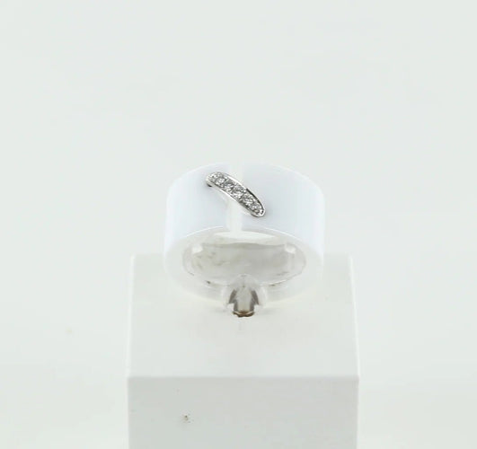 Bague 50 Chaumet Lien - Bague en or blanc 18K, céramique blanche et diamants 58 Facettes
