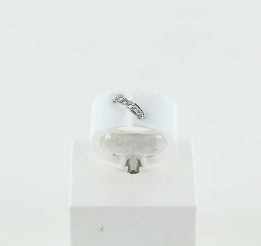 Bague 50 Chaumet Lien - Bague en or blanc 18K, céramique blanche et diamants 58 Facettes