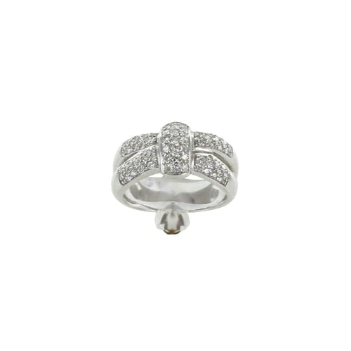 Bague 54.5 Bague lien en or blanc 750 sertie de diamants 58 Facettes