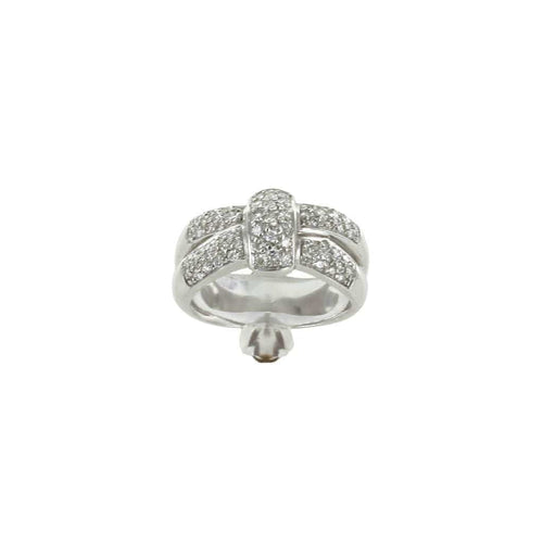 Bague 54.5 Bague lien en or blanc et diamants 58 Facettes