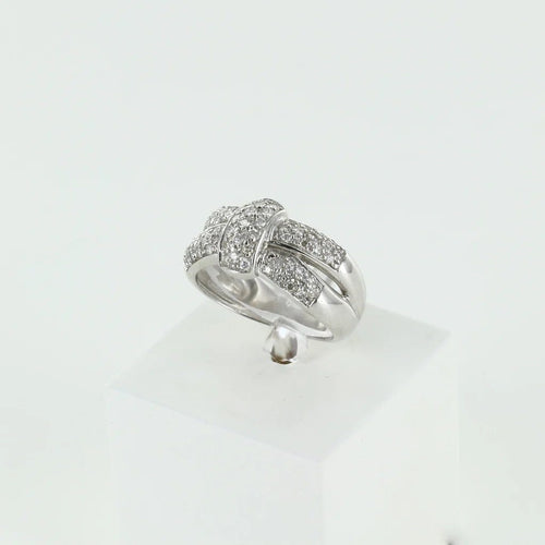 Bague 54.5 Bague lien en or blanc et diamants 58 Facettes