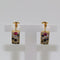 Boucles d'oreilles Créoles pavées de diamants, rubis et saphirs en or jaune 18 carats 58 Facettes