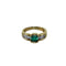 Bague 52 Bague en or jaune 18 carats avec émeraude et diamants 58 Facettes