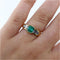 Bague 52 Bague en or jaune 18 carats avec émeraude et diamants 58 Facettes