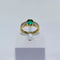 Bague 52 Bague en or jaune 18 carats avec émeraude et diamants 58 Facettes