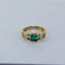 Bague 52 Bague en or jaune 18 carats avec émeraude et diamants 58 Facettes