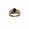 Bague 59 Bague torsadée en or jaune avec rubis et diamants 58 Facettes