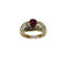 Bague 59 Bague torsadée en or jaune 18 carats avec rubis et diamants 58 Facettes