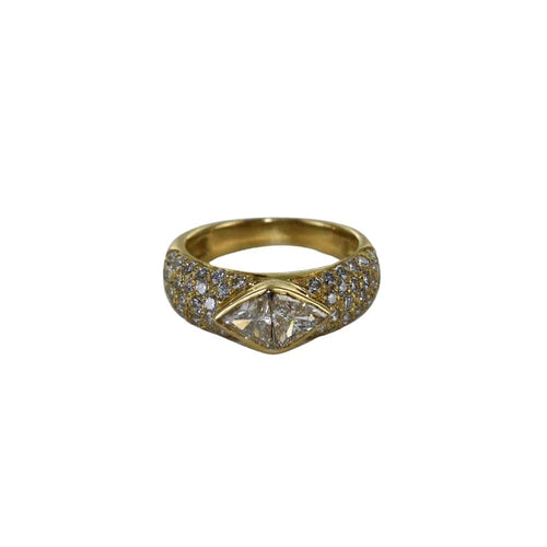 Bague 51 Toi et Moi - Bague en or jaune et diamants troïdia 58 Facettes