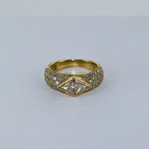 Bague 51 Toi et Moi - Bague en or jaune et diamants troïdia 58 Facettes