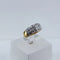 Bague 54 Bague 3 rangs bicolore en or gris et jaune avec diamants 58 Facettes