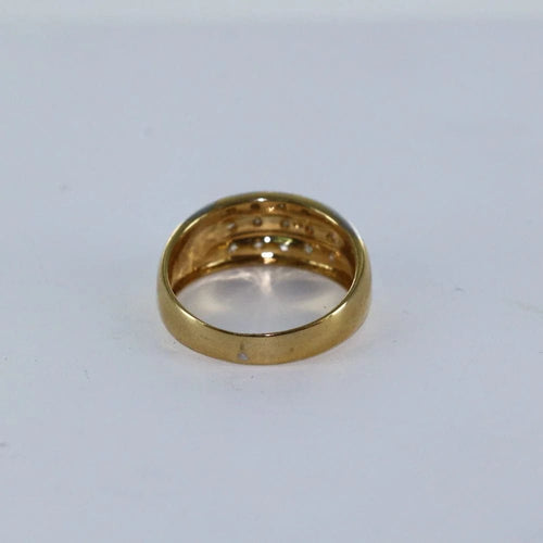 Bague 54 Bague 3 rangs bicolore en or gris et jaune avec diamants 58 Facettes