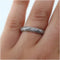 Bague 53 Alliance tour complet en or gris 18 carats sertie de diamants 58 Facettes