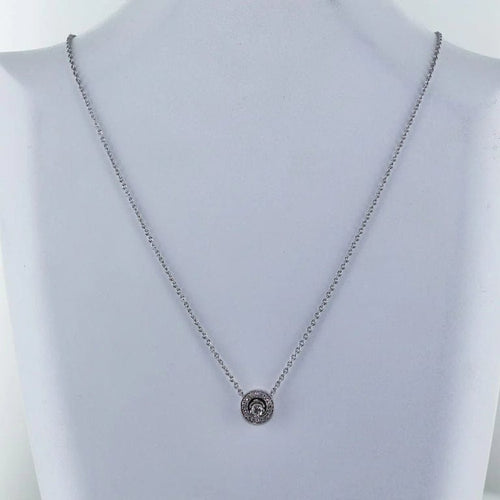 Collier Collier en or blanc 18 carats avec diamants ronds 58 Facettes