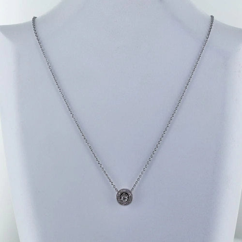 Collier Collier en or blanc 18 carats avec diamants ronds 58 Facettes