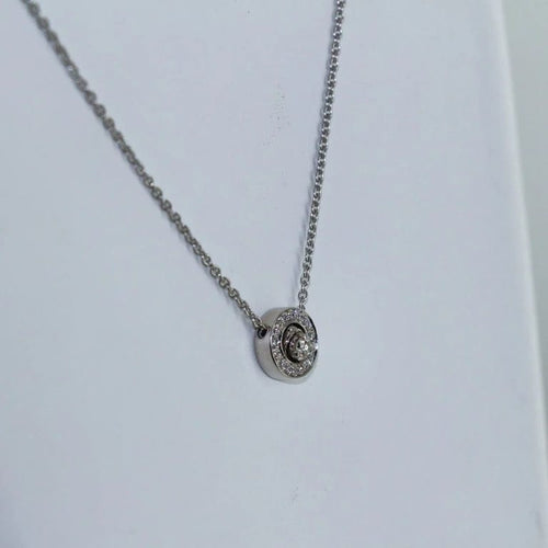 Collier Collier en or blanc 18 carats avec diamants ronds 58 Facettes