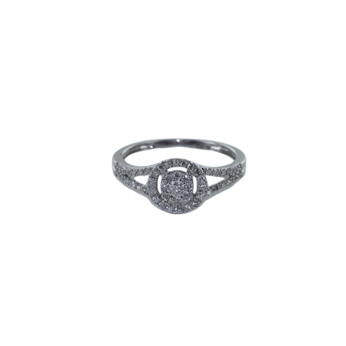 Bague 53 Bague - Alliance en or blanc 18 carats et diamants 58 Facettes