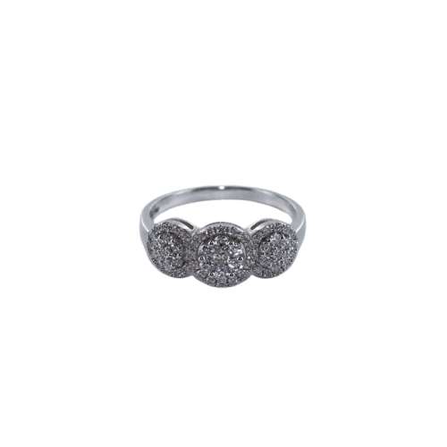Bague 52 Bague trilogie en or blanc et diamants 58 Facettes