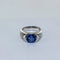 Bague 50 Bague boule en or blanc 18 carats avec saphir et diamants 58 Facettes